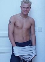 Blond euro twink shows uncut cock by Czech Boys
