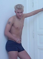 Blond euro twink shows uncut cock by Czech Boys