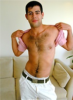 Hairy gay latino boy Tobias jacking off by Miami Boyz