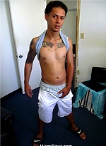 Straight latino twink Estevan jacking off by Miami Boyz