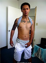 Straight latino twink Estevan jacking off by Miami Boyz