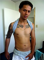 Straight latino twink Estevan jacking off by Miami Boyz
