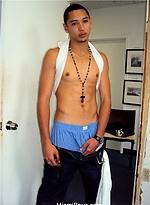 Latino twink jacking off cock by Miami Boyz