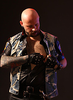 Tattooed Biker Smoking - Mike Chain by Butch Dixon