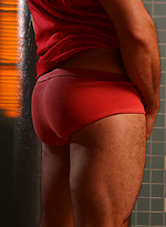 Hairy Man Taking a Shower - George Sauvage by Butch Dixon