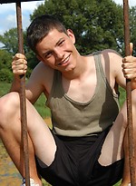 Twink guy posing naked outdoors by East Boys