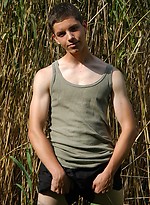 Twink guy posing naked outdoors by East Boys