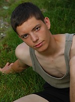 Twink guy posing naked outdoors by East Boys