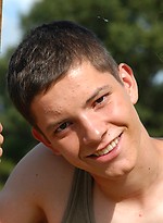 Twink guy posing naked outdoors by East Boys