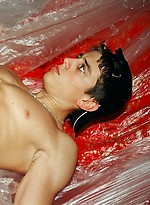 Hot muscled twink Bruce jacking off by East Boys