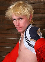 Blond twink shows big uncut cock by East Boys