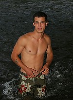Young sexy jock posing naked outdoors by East Boys