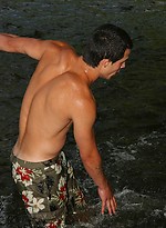 Young sexy jock posing naked outdoors by East Boys