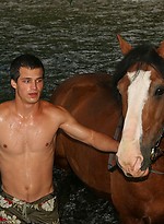 Young sexy jock posing naked outdoors by East Boys