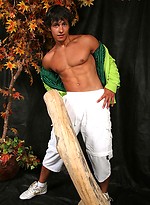 Muscled twink Alfonso posing by East Boys