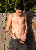 Hot twink posing naked outdoors by Next Door Twink