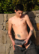 Hot twink posing naked outdoors by Next Door Twink