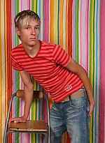 Cute blonde twink jacking off cock by East Boys