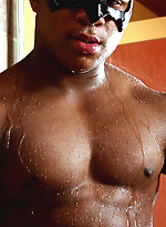 Black stud Adam jacking off his fat uncut cock by Maskurbate