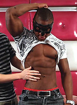 Adam need a hand? Black muscleman gets his huge uncut cock sucked by Maskurbate