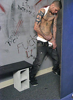Hot guy gets his cock sucked through a glory hole. by Backroom Fuckers