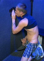 Hot guy gets his cock sucked through a glory hole. by Backroom Fuckers