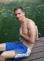 Martin Sanders masturbates with fleshlight outdoors. by BF Collection