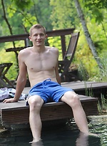 Martin Sanders masturbates with fleshlight outdoors. by BF Collection