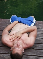 Martin Sanders masturbates with fleshlight outdoors. by BF Collection