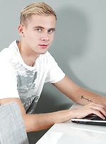 Sexy blonde Lukas Watkins rubs his ass and strokes his cock. by BF Collection