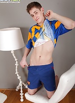 Athletic Marc Sense strokes his cock on his soccer ball. by BF Collection