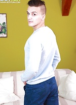 Tattooed Dom Ully busts a big nut over his stomach. by BF Collection With Dom Ully