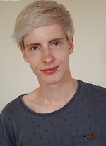 Platinum blond boy Ricky Goro stroking his nice cock. by BF Collection