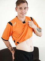 Joshua Czech masturbates his uncut cock after practice. by BF Collection