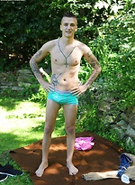 Dom Ully strips and masturbates out in the backyard. by BF Collection With Dom Ully