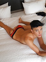 Gorgeous twink Jake Diamante busts a nut onto his abs. by BF Collection With Jake Diamante