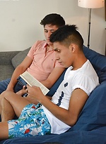 Latin twinks Alejo and Elio fucking bareback on the sofa. by BF Collection