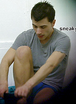 Great looking guy dressing after a shower by Sneaky Peek