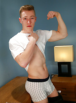 Young Straight Blond Hunk Tom is back to show of his Muscles & Ultra Big Uncut Cock! by English Lads