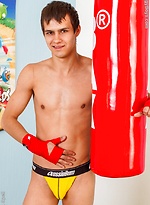 Handsome jock boy Ivan spurts a big load by Doggy Boys
