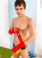 Handsome jock boy Ivan spurts a big load by Doggy Boys