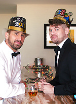 Sexy young lovers celebrate 2018 with uncut cock worshipping and hard ass pounding in black and white tuxedos. by Man Royale With Wesley Woods