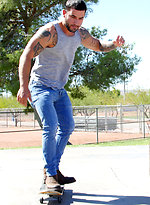Slutty twink goes to park to pick up on muscle skater dude. by Man Royale With Vadim Black