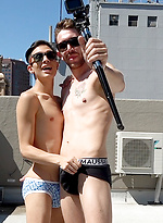 Damien Dyson feeds Andy Samuel his big cock in their first hook up by Bentley Race