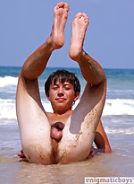 Adil - naked boy on a beach by Enigmatic Boys