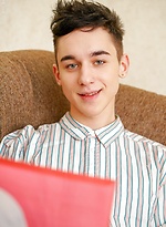 Twink cum splashes from his big cock by Doggy Boys With Ivo Kraus