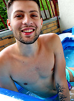 Pool boy Nick Kadec playing naked on my balcony by Bentley Race