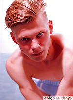Blonde boy Iann takes shower by Enigmatic Boys