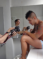 Soaping up with our sexy mate Gio Velasco by Bentley Race