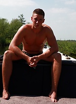 Alex on boat in Vinkeveen by Male Model With Alex Mecum
